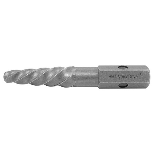 Single grey HMT stud extractor bit with spiral flutes