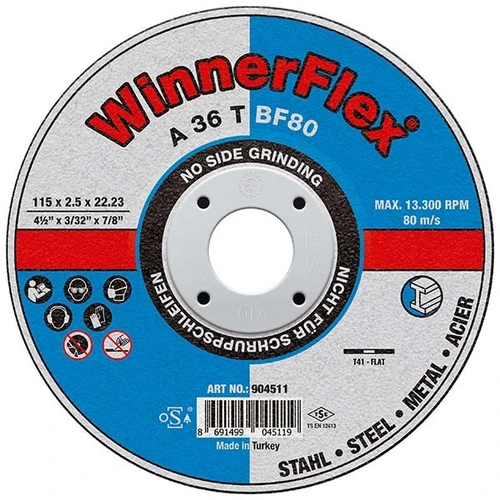 WinnerFlex flat cutting disc for clean and efficient cutting of metal and steel