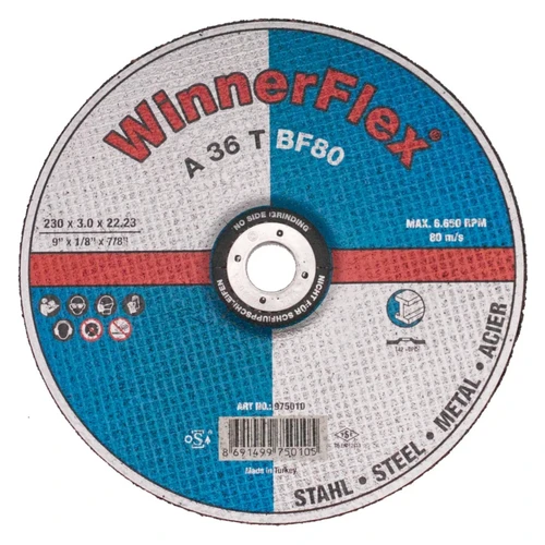 WinnerFlex depressed centre cutting disc for efficient cutting of metal and steel