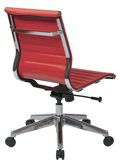 Armless Mid Back Red Eco Leather Chair Neox Modern Furniture