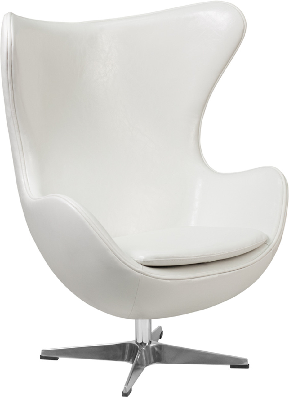 White Leather Egg Chair