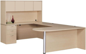 AM-Series Bullet Front Executive U-Shape Desk with Hutch AM-Series Bullet Front Executive U-Shape Desk with Hutch