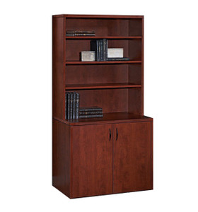 AM-Series 2-Door Storage Cabinet with Bookcase Hutch AM-Series 2-Door Storage Cabinet with Bookcase Hutch
