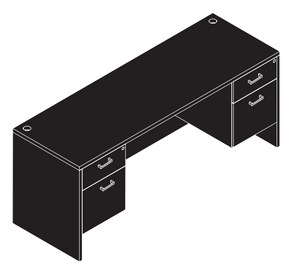 AM-Series 66" Kneespace Credenza with Suspended Drawers AM-Series 66" Kneespace Credenza with Suspended Drawers