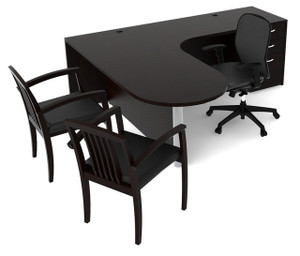 AM-Series Bullet Front Executive L-Shape Computer Corner Desk AM-Series Bullet Front Executive L-Shape Computer Corner Desk