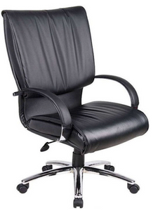 Black and Chrome High Back Leather Executive Chair