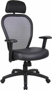 Leather Mesh Chair with Headrest Leather Mesh Chair with Headrest