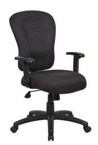 Black Crepe Fabric Memory Foam Task Chair with Adjustable Arms Black Crepe Fabric Memory Foam Task Chair with Adjustable Arms