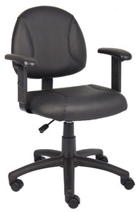 Leather Deluxe Posture Task Chair with Adjustable Arms Leather Deluxe Posture Task Chair with Adjustable Arms