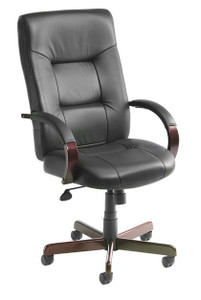 Italian Leather High Back Wood Executive Chair Italian Leather High Back Wood Executive Chair
