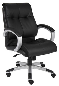 Double Plush Black Mid Back Executive Chair Double Plush Black Mid Back Executive Chair