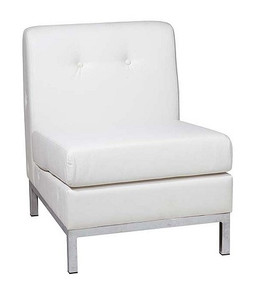 Wall Street White Modular Armless Chair