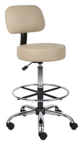 Beige Medical Stool with Backrest/Footring Beige Medical Stool with Backrest/Footring