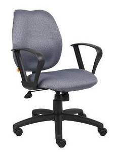 Grey Fabric Mid Back Task Chair with Loop Arms Grey Fabric Mid Back Task Chair with Loop Arms