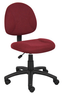 Burgundy Fabric Armless Deluxe Posture Task Chair Burgundy Fabric Armless Deluxe Posture Task Chair
