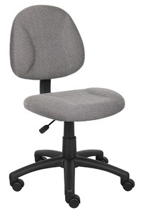 Grey Fabric Armless Deluxe Posture Task Chair