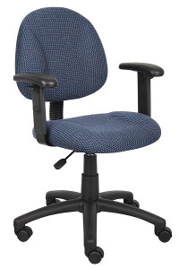 Blue Fabric Deluxe Posture Task Chair with Adjustable Arms Blue Fabric Deluxe Posture Task Chair with Adjustable Arms