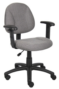 Grey Fabric Deluxe Posture Task Chair with Adjustable Arms Grey Fabric Deluxe Posture Task Chair with Adjustable Arms