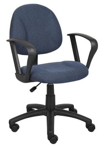 Blue Fabric Deluxe Posture Task Chair with Loop Arms Blue Fabric Deluxe Posture Task Chair with Loop Arms
