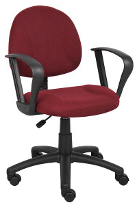 Burgundy Fabric Deluxe Posture Task Chair with Loop Arms Burgundy Fabric Deluxe Posture Task Chair with Loop Arms