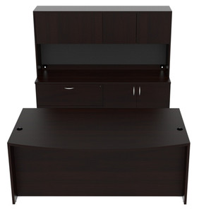 AM-Series Bow Front Executive Desk with File/Storage Credenza and Hutch AM-Series Bow Front Executive Desk with File/Storage Credenza and Hutch