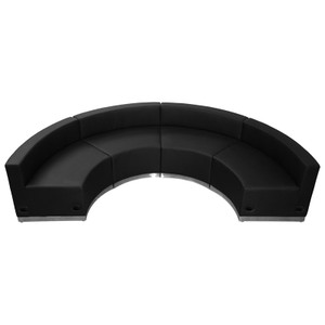 Alon Series Leather Reception Set, 4 Pieces (MF-ZB-803-480-SET-BK-GG)