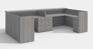 AM-Series U-Shape Reception Desk with Glass Counter AM-Series U-Shape Reception Desk with Glass Counter