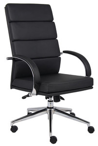 Black Modern Segmented High Back Executive Chair Black Modern Segmented High Back Executive Chair