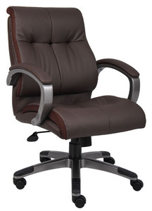 Double Plush Brown Mid Back Executive Chair Double Plush Brown Mid Back Executive Chair