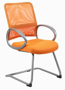 Vibrant Orange Mesh Task Chair with Loop Arms