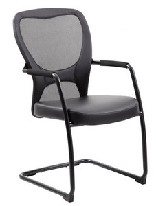 Mesh Guest Chair with Leather Seat Mesh Guest Chair with Leather Seat