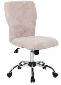 Tiffany Task Chair with Sherpa Cream Fur Fabric and Casters Tiffany Task Chair with Sherpa Cream Fur Fabric and Casters