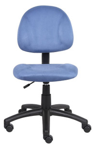 Blue Microfiber Armless Deluxe Posture Task Chair Blue Microfiber Armless Deluxe Posture Task Chair