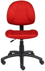 Red Microfiber Armless Deluxe Posture Task Chair Red Microfiber Armless Deluxe Posture Task Chair