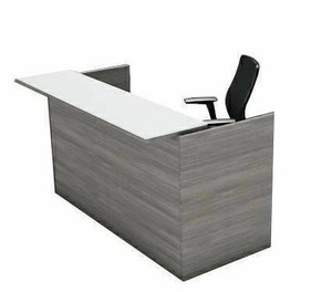 AM-Series Reception Desk Shell with Glass Counter AM-Series Reception Desk Shell with Glass Counter