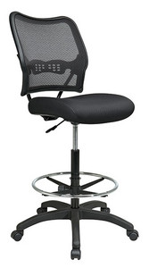 Deluxe Dark Back Drafting Chair with Black Mesh Seat Deluxe Dark Back Drafting Chair with Black Mesh Seat
