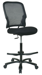 Big and Tall Double Dark Back Drafting Chair with Black Mesh Seat Big and Tall Double Dark Back Drafting Chair with Black Mesh Seat
