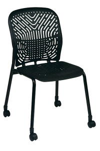 Raven Black Seat and Back Visitors Chairs with Casters Raven Black Seat and Back Visitors Chairs with Casters
