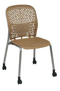 Latte with Platinum Frame Seat and Back Visitors Chairs with Casters Latte with Platinum Frame Seat and Back Visitors Chairs with Casters