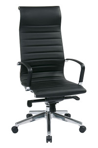 High-Back Black Eco Leather Chair with Headrest High-Back Black Eco Leather Chair with Headrest
