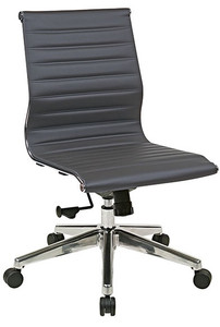 Armless Mid-Back Grey Eco Leather Chair Armless Mid-Back Grey Eco Leather Chair