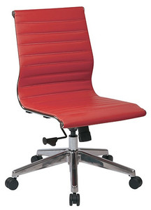 Armless Mid Back Red Eco Leather Chair Armless Mid Back Red Eco Leather Chair
