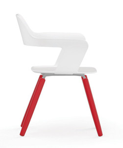 Muse White Chair with Red Legs Muse White Chair with Red Legs