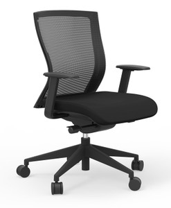 Oroblanco Mid Back Black Task Chair with Casters