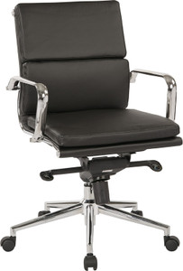 Mid-Back Black Eco Leather Chair Mid-Back Black Eco Leather Chair
