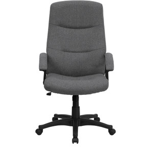High Back Gray Fabric Executive Swivel Chair with Arms