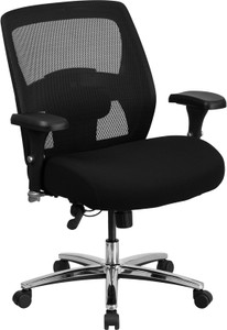 24/7 Intensive Use Big & Tall 500 lb. Rated Black Mesh Executive Swivel Chair with Ratchet Back