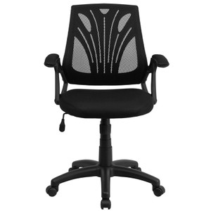 Mid-Back Black Mesh Swivel Task Chair with Arms