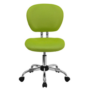 Mid-Back Apple Green Mesh Swivel Task Chair with Chrome Base