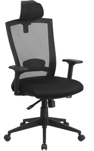 High Back Black Mesh Executive Swivel Chair with Back Angle Adjustment and Adjustable Arms